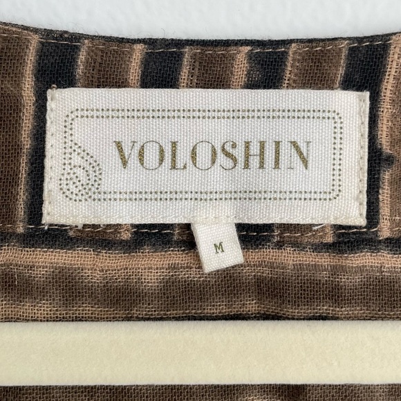 Voloshin sustainable block print gauze top timi lagenlook artsy art to wear M - Picture 8 of 14